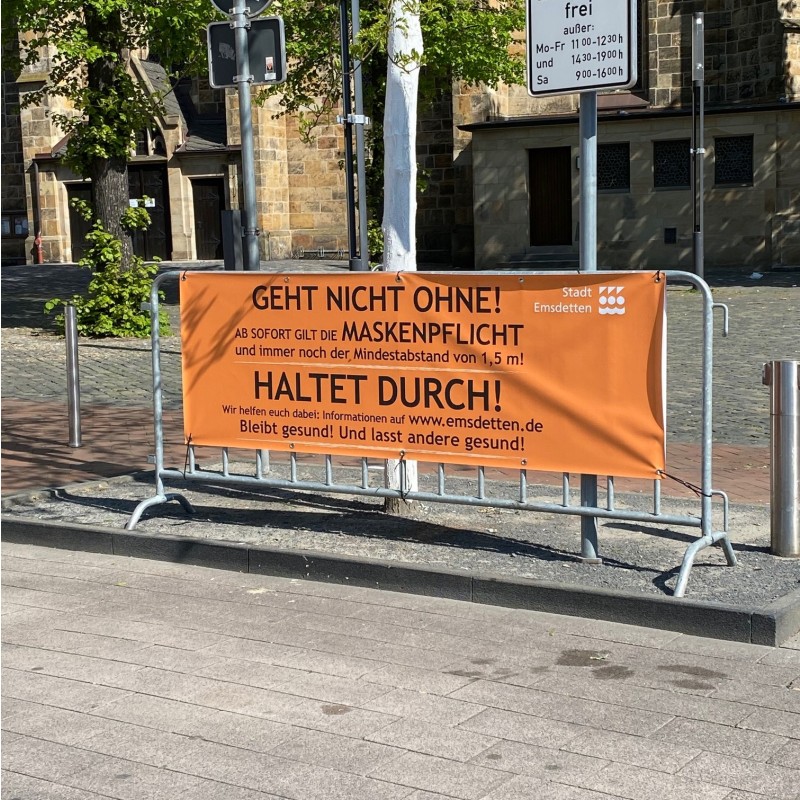 Druck auf Plane