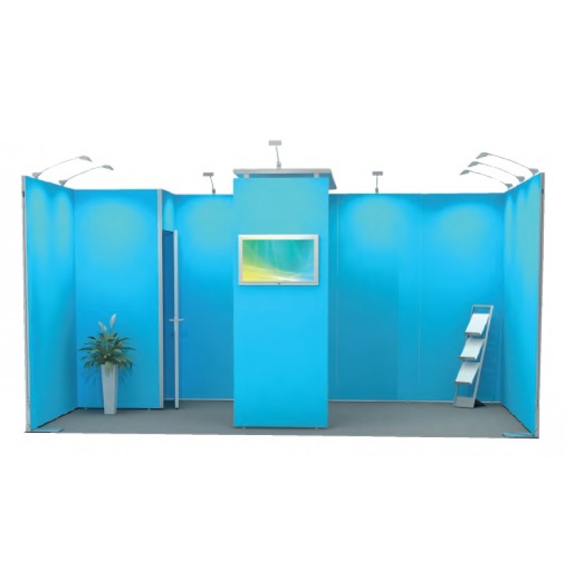 Reihenstand OCTAwall 5 x 3m mit Kabine und Deckenelement (Miete oder Kauf)
