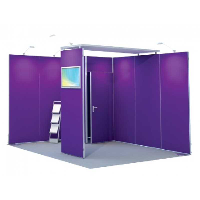 Eckstand OCTAwall 4 x 3m mit Kabine und Deckenelement (Miete oder Kauf)