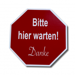 Bodenaufkleber "Bitte hier warten!" Indoor