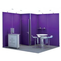 Eckstand OCTAwall 3 x 3m mit Kabine (Miete oder Kauf)