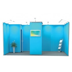 Reihenstand OCTAwall 5 x 3m mit Kabine und Deckenelement (Miete oder Kauf)